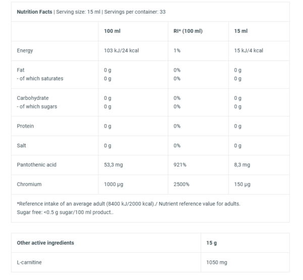 ال کارنتین کروم بایوتک 500 میل | BioTech L-Carnitine + Chrome