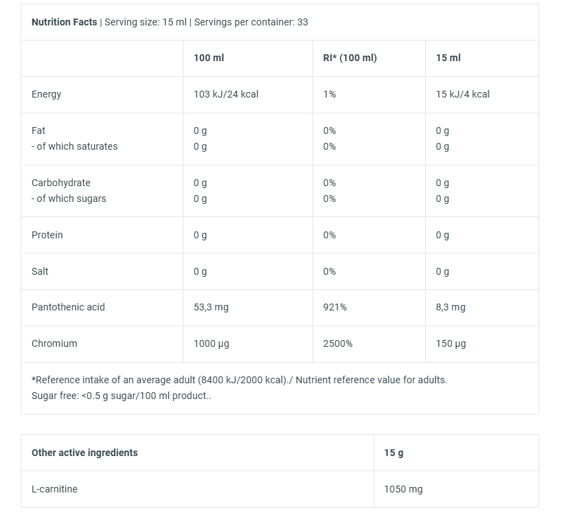 ال کارنتین کروم بایوتک 500 میل | BioTech L-Carnitine + Chrome